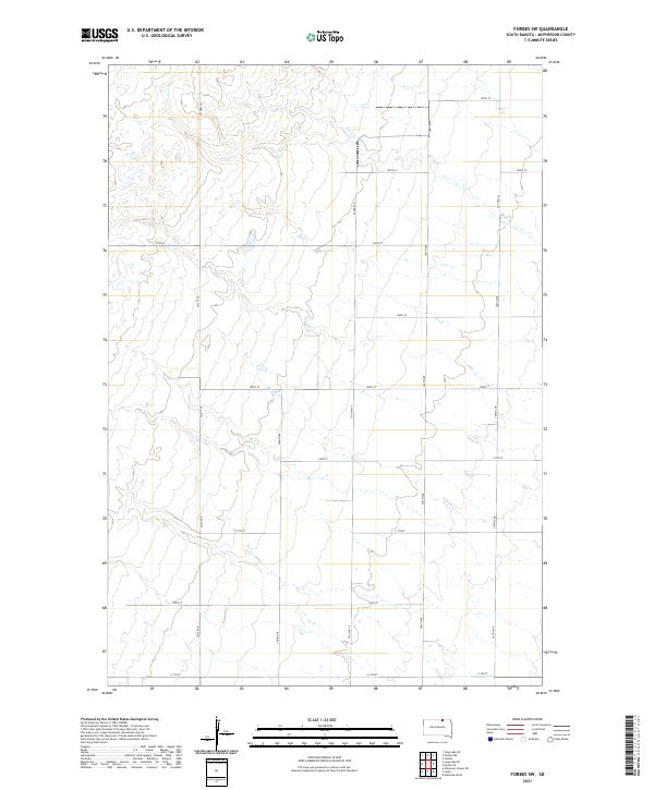 USGS US Topo 7.5-minute map for Forbes SW SD 2021