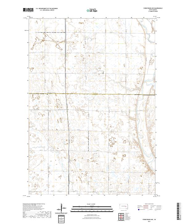 USGS US Topo 7.5-minute map for Forestburg NW SD 2021