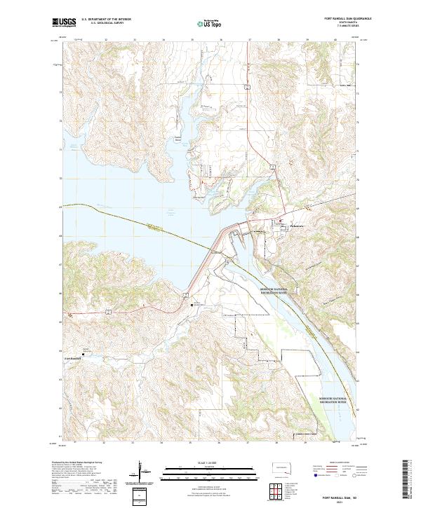 USGS US Topo 7.5-minute map for Fort Randall Dam SD 2021