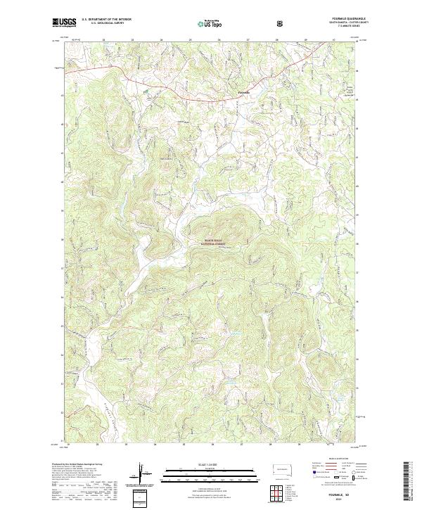 USGS US Topo 7.5-minute map for Fourmile SD 2021