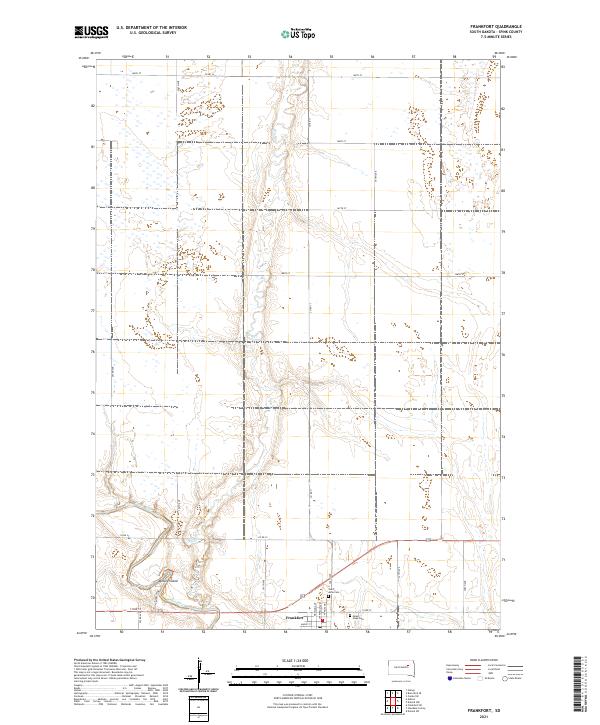 USGS US Topo 7.5-minute map for Frankfort SD 2021