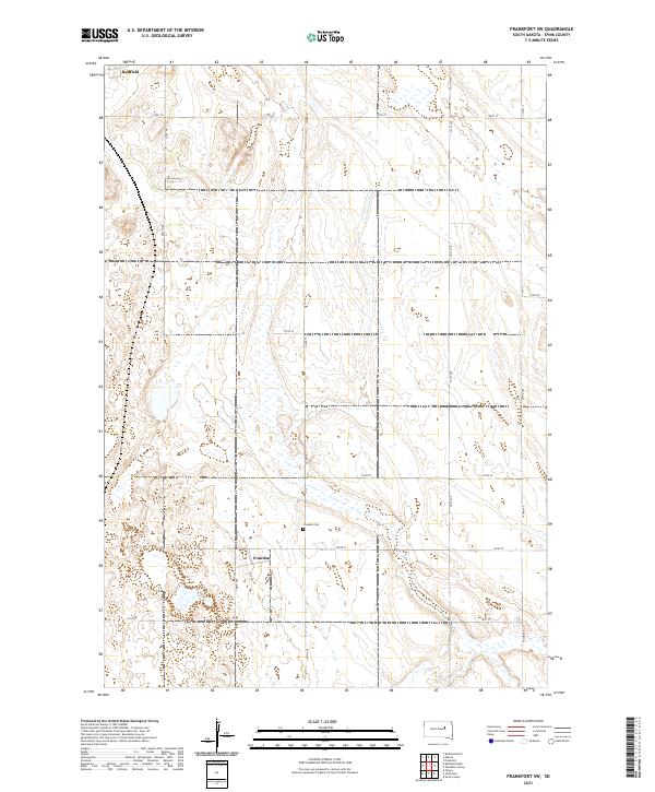 USGS US Topo 7.5-minute map for Frankfort SW SD 2021