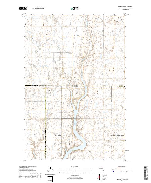 USGS US Topo 7.5-minute map for Frederick NW SDND 2021