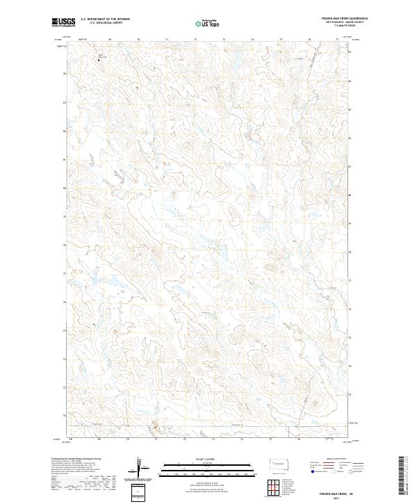 USGS US Topo 7.5-minute map for Frozen Man Creek SD 2021