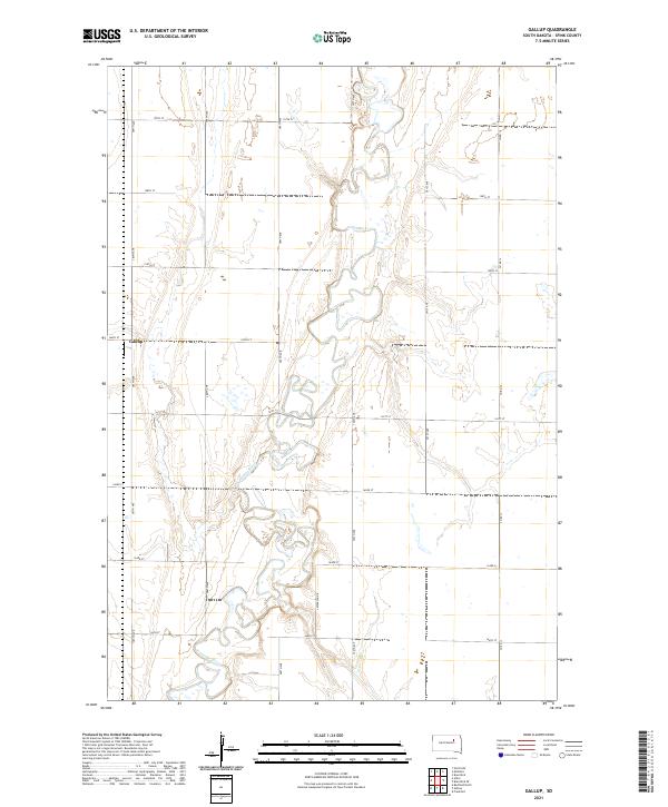 USGS US Topo 7.5-minute map for Gallup SD 2021