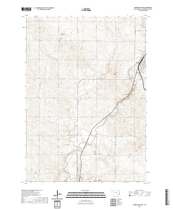 USGS US Topo 7.5-minute map for Garretson West SD 2021