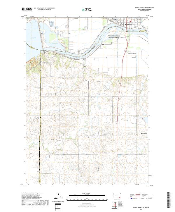 USGS US Topo 7.5-minute map for Gavins Point Dam SDNE 2021