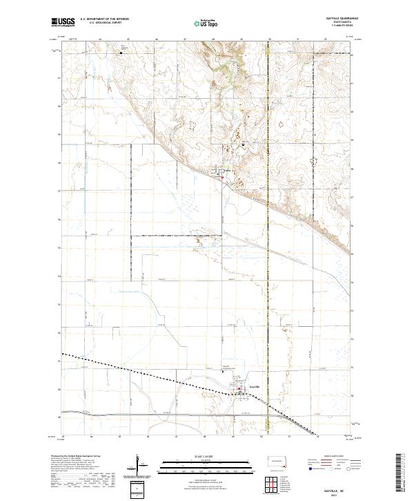 USGS US Topo 7.5-minute map for Gayville SD 2021