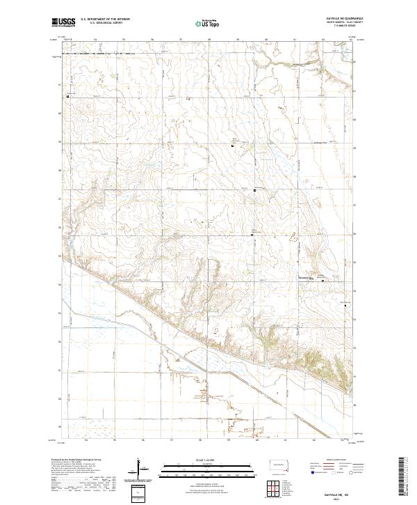 USGS US Topo 7.5-minute map for Gayville NE SD 2021