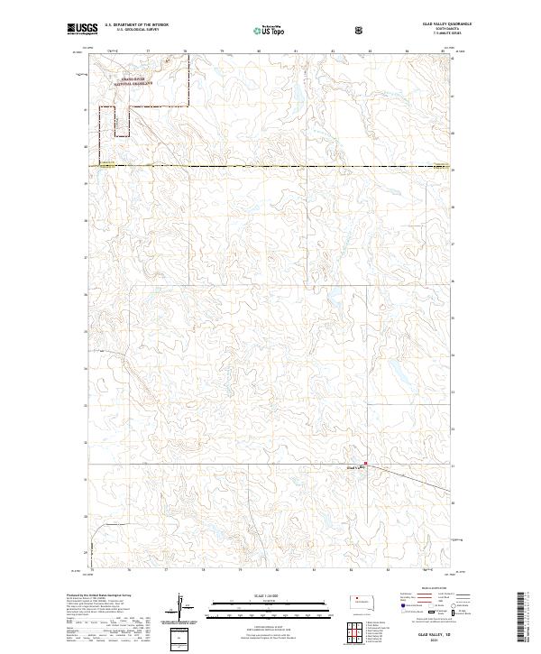 USGS US Topo 7.5-minute map for Glad Valley SD 2021