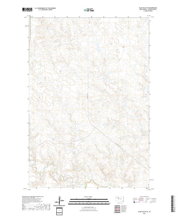 USGS US Topo 7.5-minute map for Glad Valley SE SD 2021