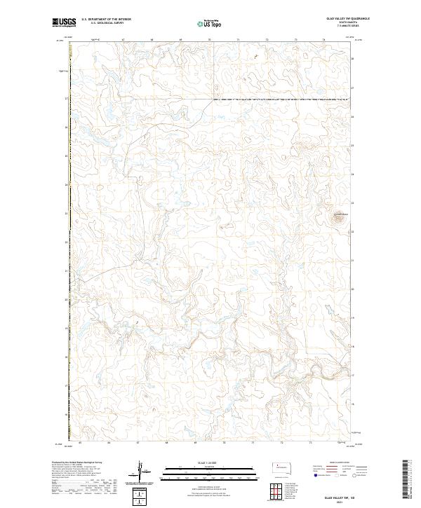 USGS US Topo 7.5-minute map for Glad Valley SW SD 2021