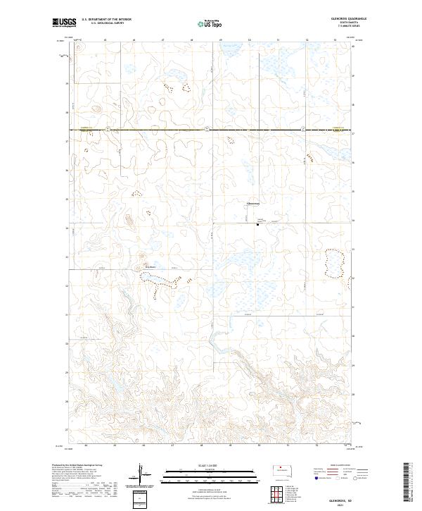 USGS US Topo 7.5-minute map for Glencross SD 2021