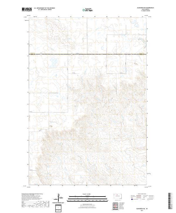 USGS US Topo 7.5-minute map for Glencross NE SD 2021