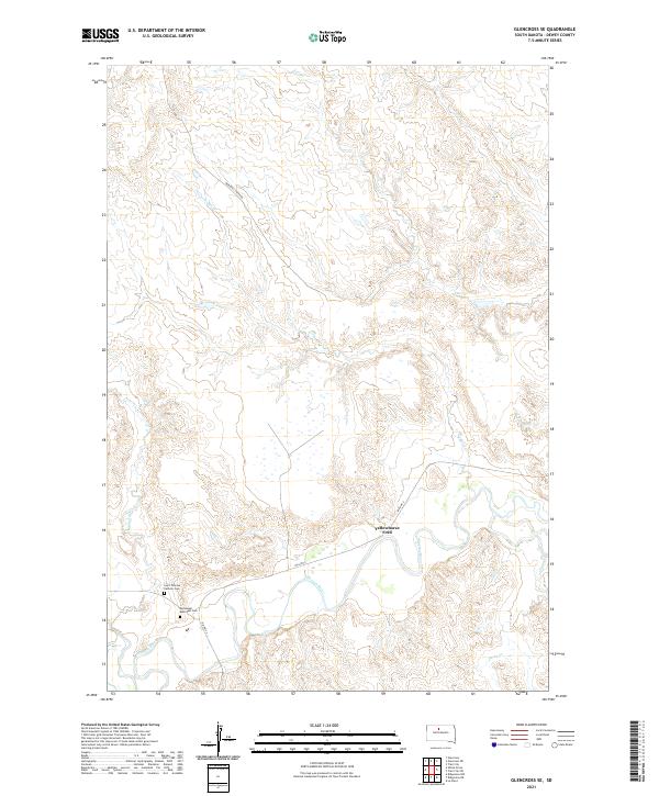 USGS US Topo 7.5-minute map for Glencross SE SD 2021