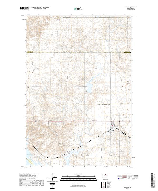 USGS US Topo 7.5-minute map for Glenham SD 2021