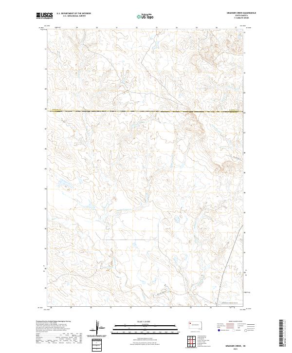 USGS US Topo 7.5-minute map for Granger Creek SD 2021