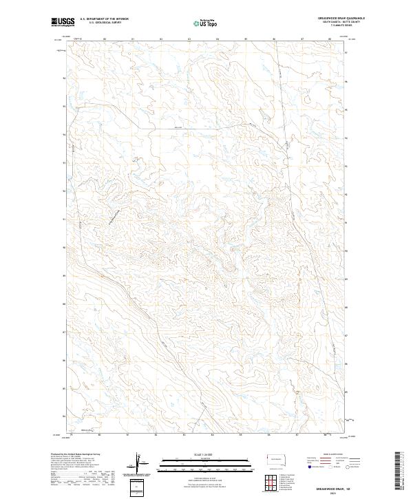 USGS US Topo 7.5-minute map for Greasewood Draw SD 2021