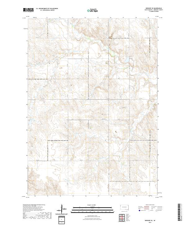 USGS US Topo 7.5-minute map for Gregory SE SD 2021