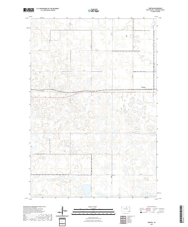 USGS US Topo 7.5-minute map for Gretna SD 2021