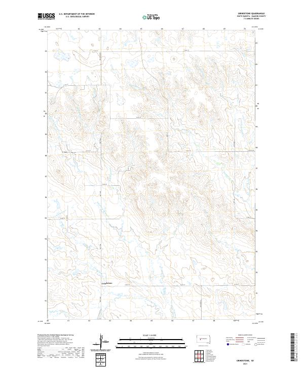 USGS US Topo 7.5-minute map for Grindstone SD 2021