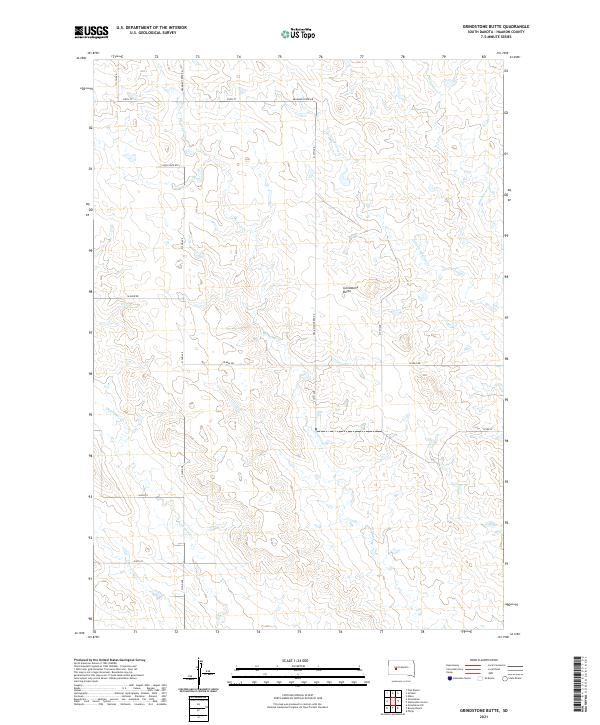 USGS US Topo 7.5-minute map for Grindstone Butte SD 2021