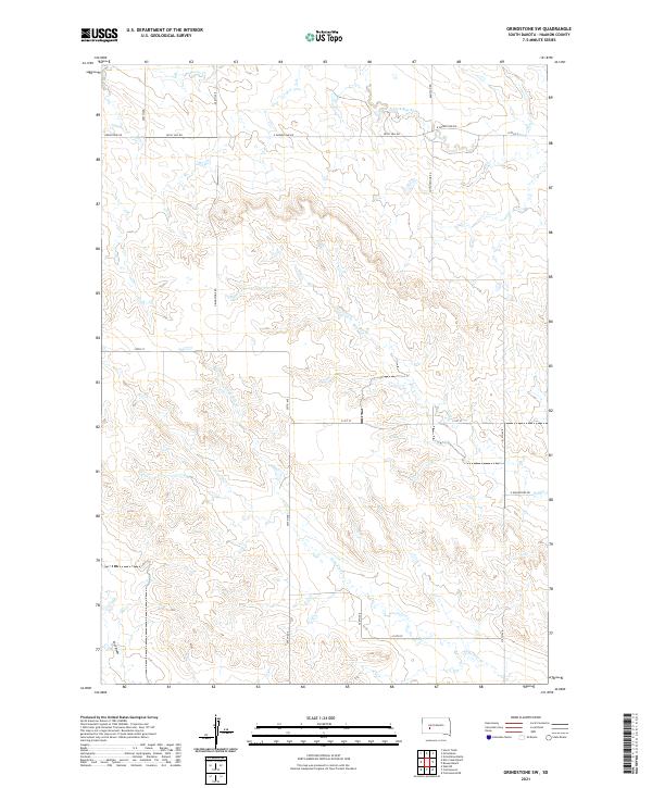 USGS US Topo 7.5-minute map for Grindstone SW SD 2021