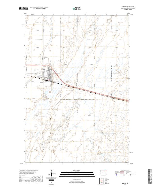 USGS US Topo 7.5-minute map for Groton SD 2021