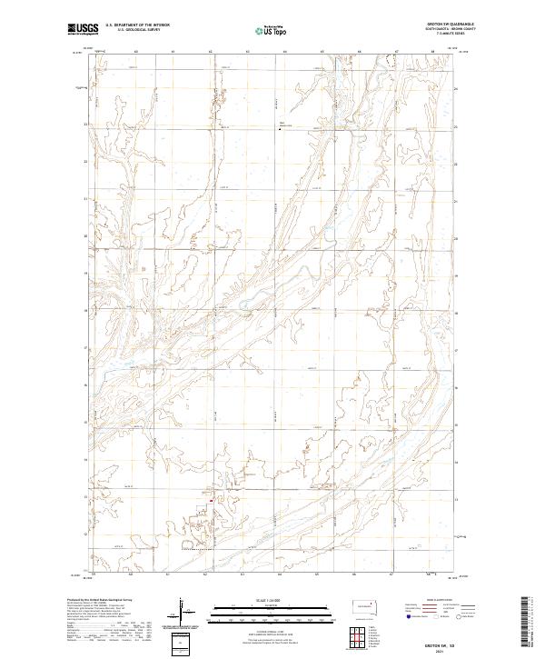 USGS US Topo 7.5-minute map for Groton SW SD 2021