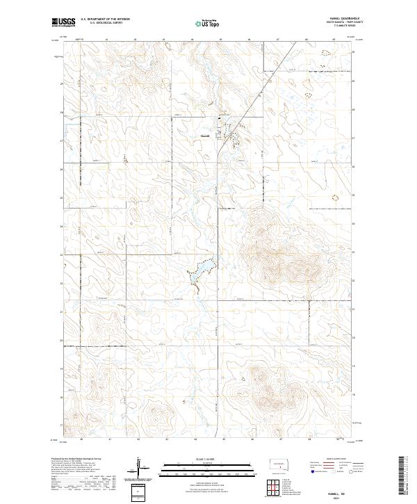 USGS US Topo 7.5-minute map for Hamill SD 2021