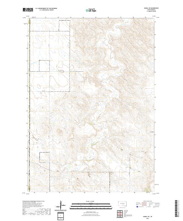 USGS US Topo 7.5-minute map for Hamill SE SD 2021