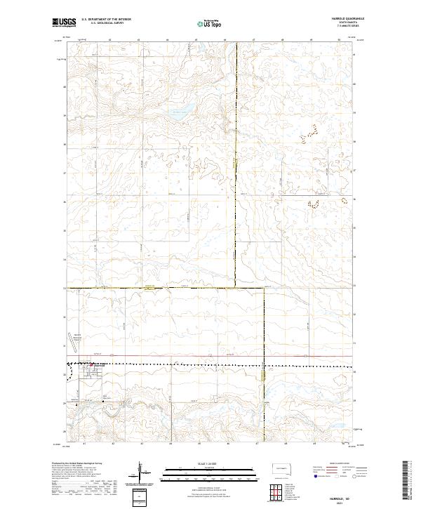 USGS US Topo 7.5-minute map for Harrold SD 2021