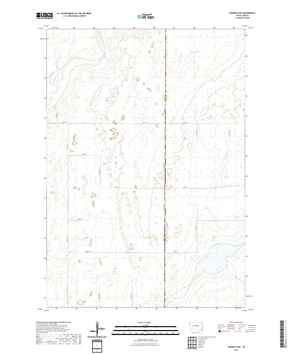 USGS US Topo 7.5-minute map for Harrold NW SD 2021