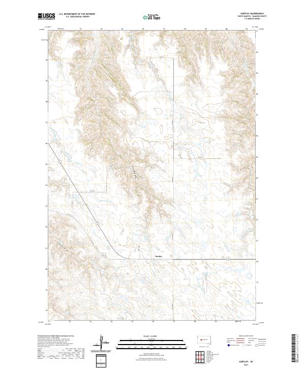 USGS US Topo 7.5-minute map for Hartley SD 2021