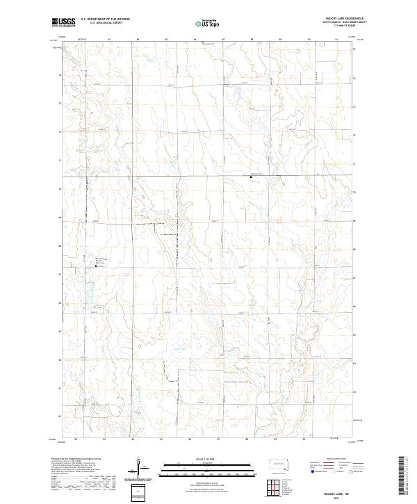 USGS US Topo 7.5-minute map for Haucks Lake SD 2021