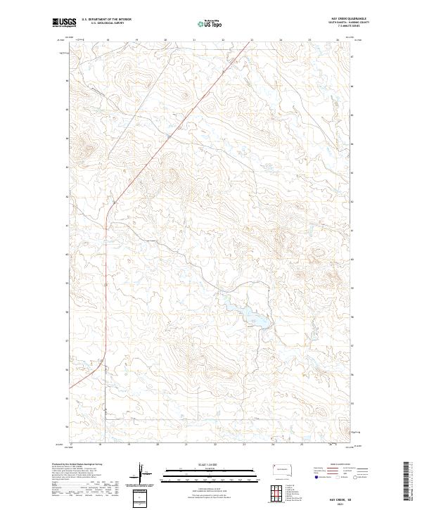 USGS US Topo 7.5-minute map for Hay Creek SD 2021