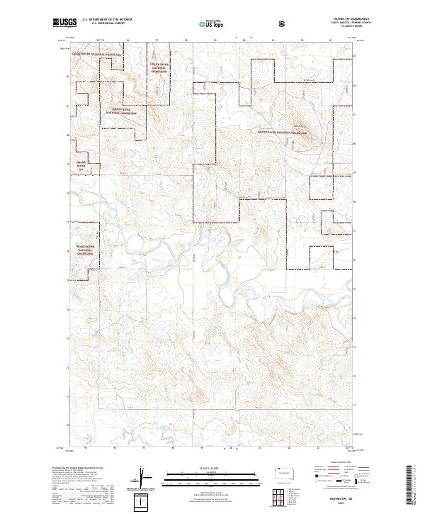 USGS US Topo 7.5-minute map for Haynes SW SD 2021