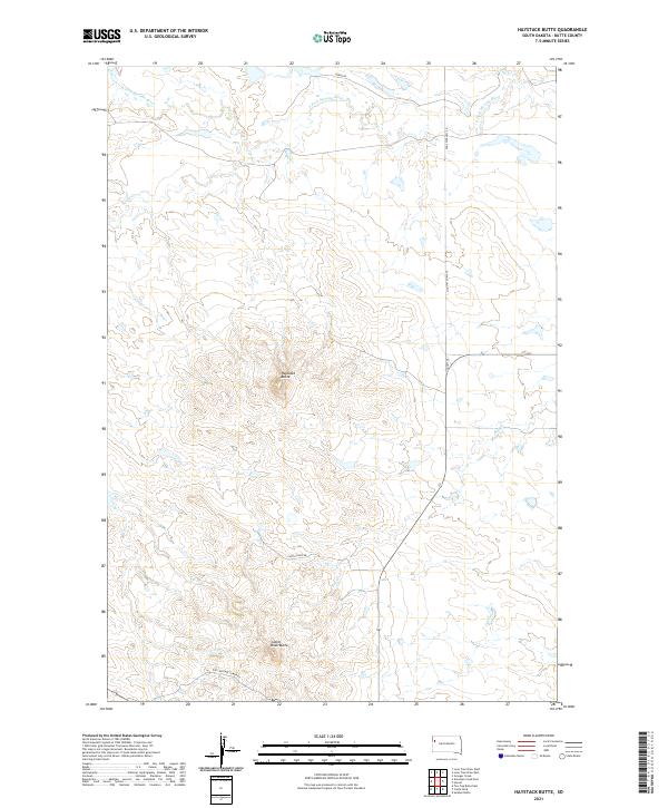 USGS US Topo 7.5-minute map for Haystack Butte SD 2021