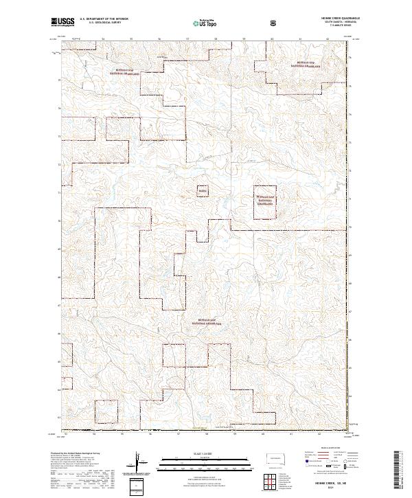 USGS US Topo 7.5-minute map for Heinne Creek SDNE 2021