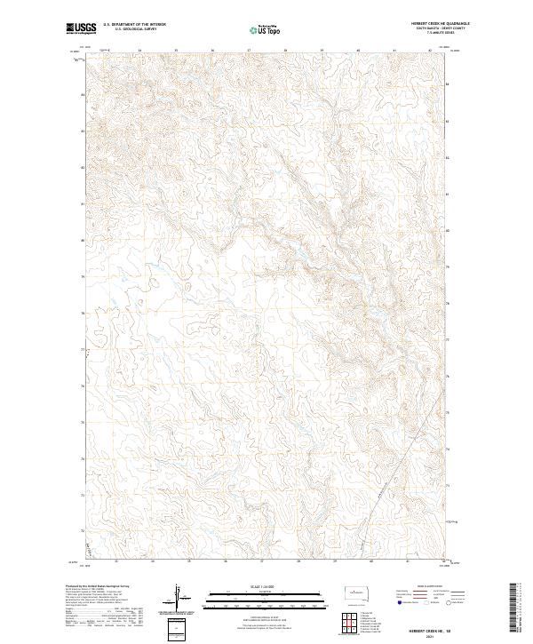 USGS US Topo 7.5-minute map for Herbert Creek NE SD 2021