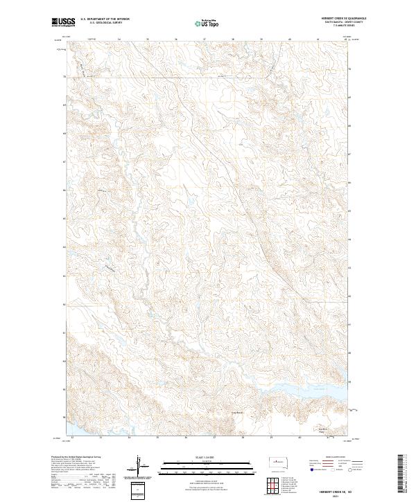 USGS US Topo 7.5-minute map for Herbert Creek SE SD 2021