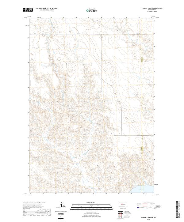 USGS US Topo 7.5-minute map for Herbert Creek SW SD 2021