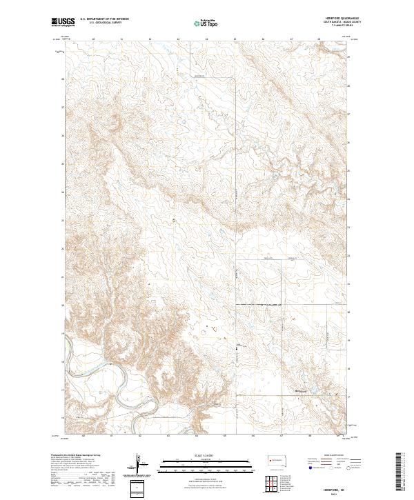 USGS US Topo 7.5-minute map for Hereford SD 2021