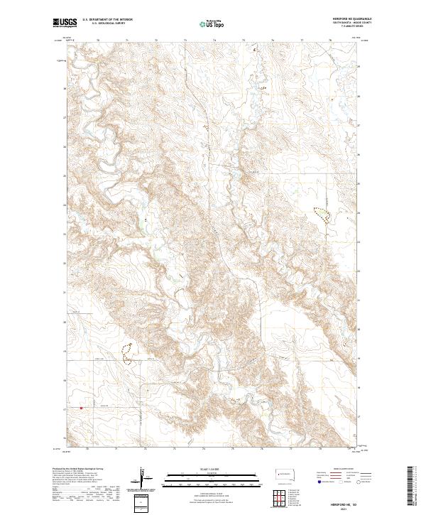 USGS US Topo 7.5-minute map for Hereford NE SD 2021