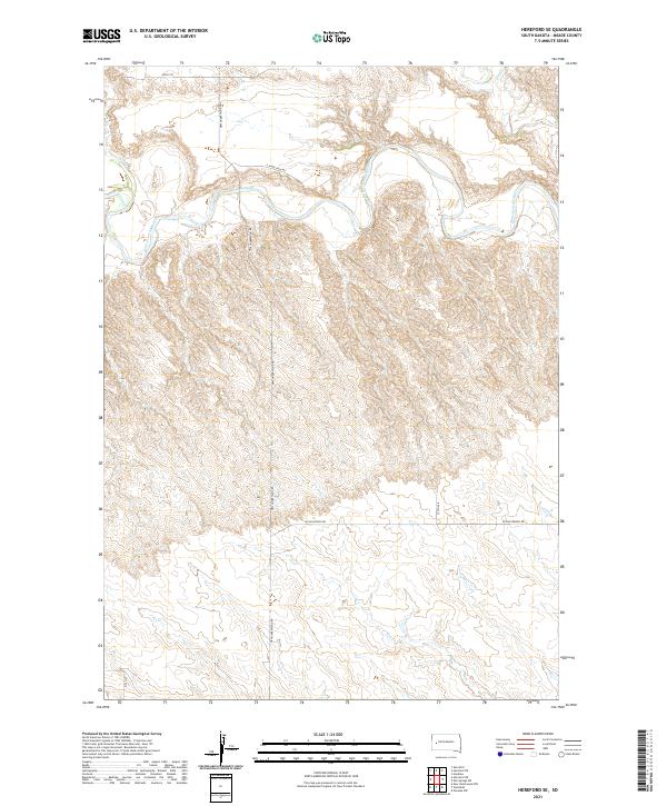 USGS US Topo 7.5-minute map for Hereford SE SD 2021