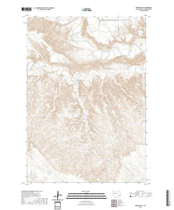 USGS US Topo 7.5-minute map for Hereford SW SD 2021