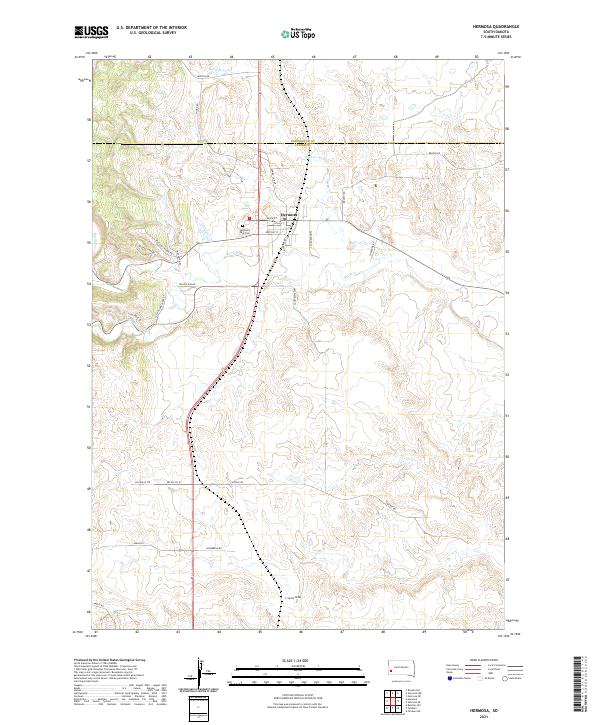 USGS US Topo 7.5-minute map for Hermosa SD 2021