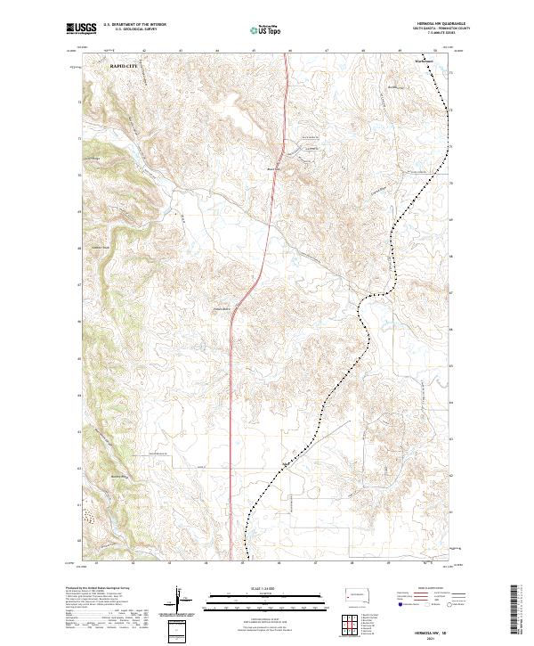 USGS US Topo 7.5-minute map for Hermosa NW SD 2021