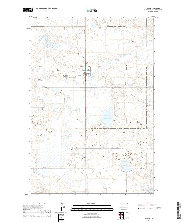 USGS US Topo 7.5-minute map for Herreid SD 2021