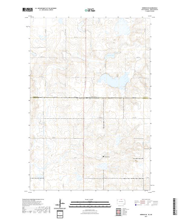 USGS US Topo 7.5-minute map for Herreid NE SDND 2021